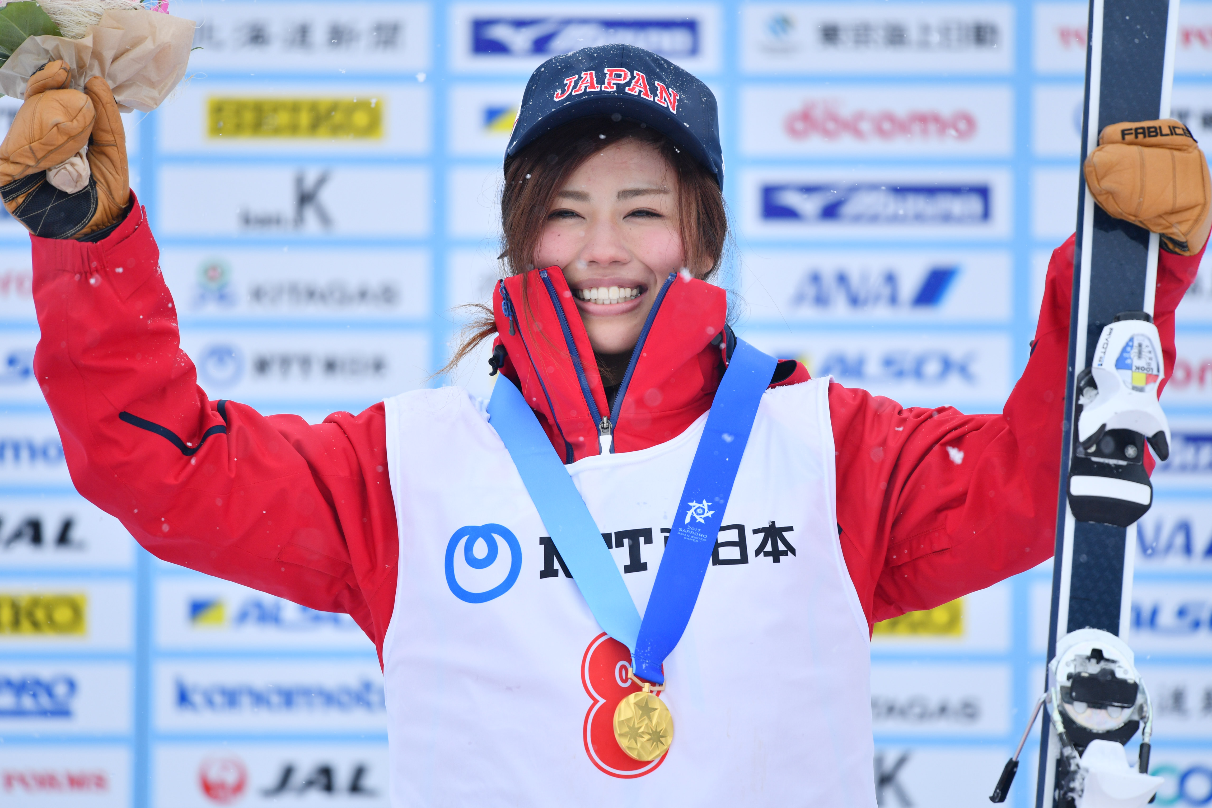 ºc¤¢ç/Arisa Murata (JPN),  FEBRUARY 26, 2017 - Freestyle Skiing :  Women's Moguls Award ceremony  during the 2017 Sapporo Asian Winter Games  at Bankei Ski Park in Hokkaido, Japan.  (Photo by AFLO SPORT)